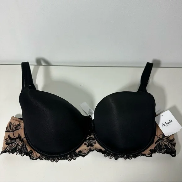 Aubade Lovessense Noir Black and Nude Lace Bra - Picture 2 of 10